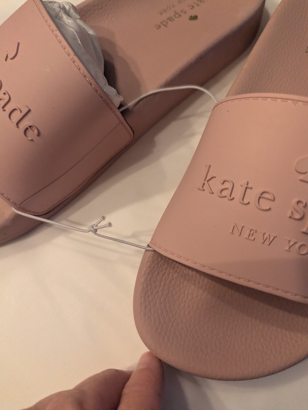 Kate Spade Rosy Dawn Pink Sunny Logo Slide Sandals Size 8 New - Picture 7 of 11